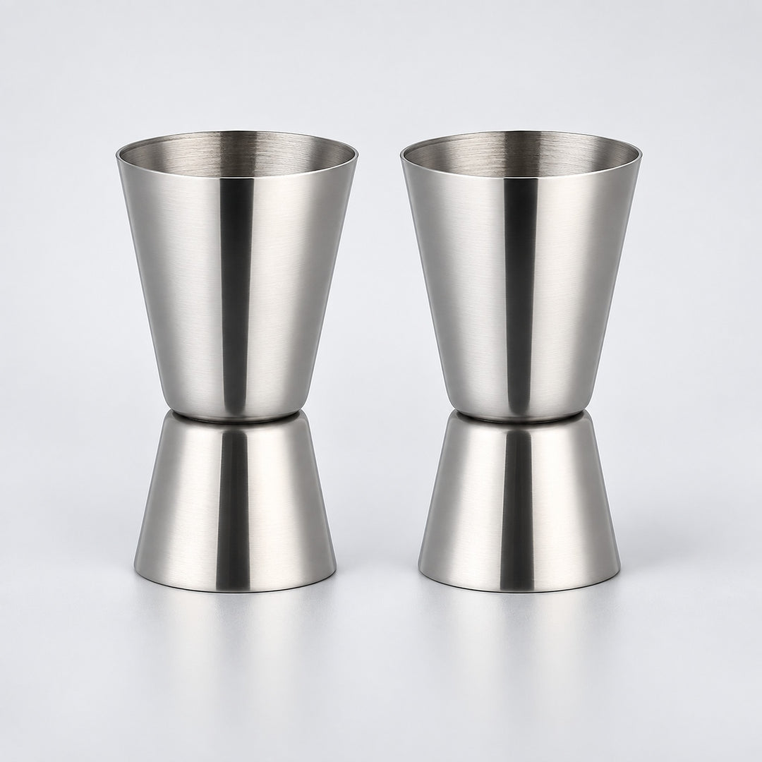 Silver Jiggers Set Of 2 cocktail bar tool variant studio image