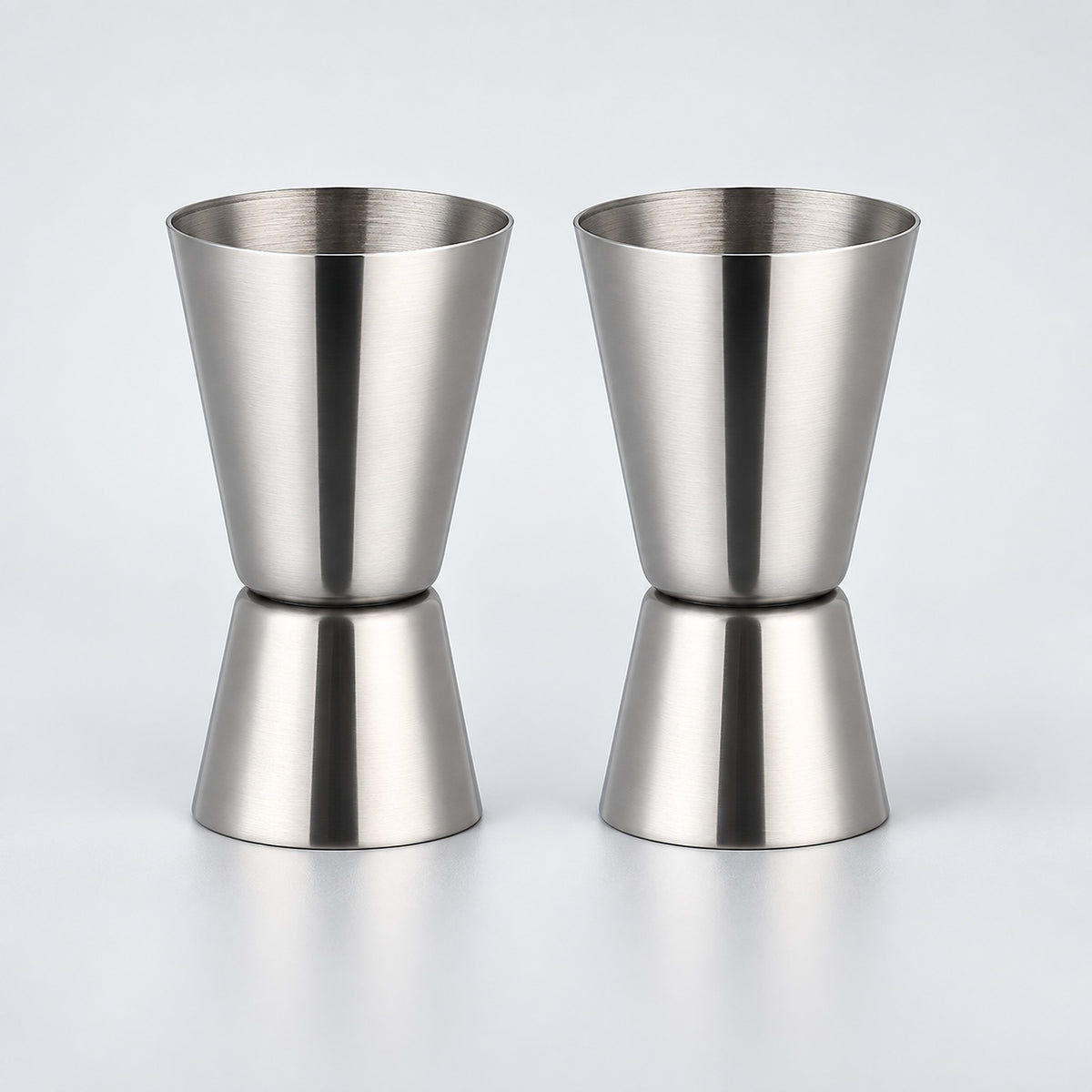 Silver Jiggers Set Of 2 cocktail bar tool variant studio image
