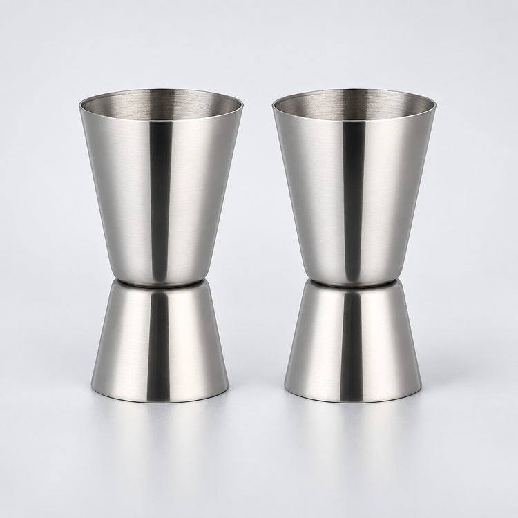 Silver Jiggers Set Of 2 cocktail bar tool variant studio image