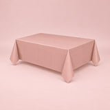 dusty rose disposable plastic table cover style.