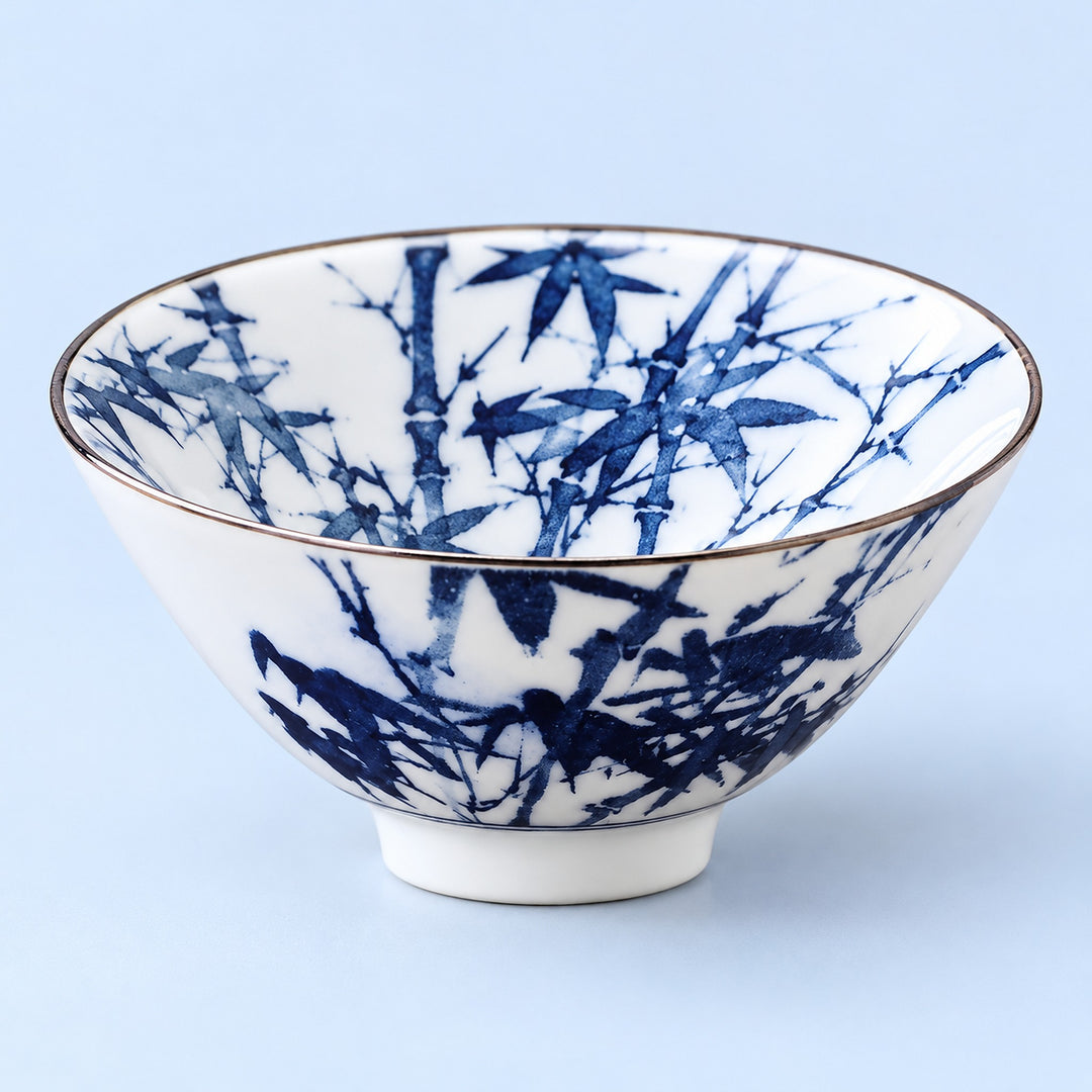 One Blue Bamboo blue-and-white porcelain tea cup, 70 ml.