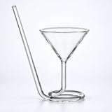 Empty 110 ml cocktail glass with integrated drinking tube.