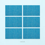 Blue woven vinyl placemats, 6-piece set, 30 by 45 cm each.