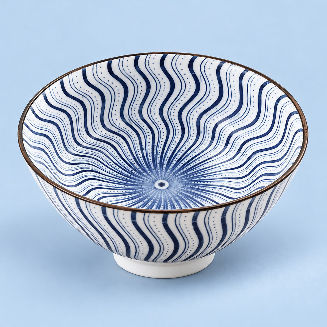 One Wavy Stripes blue-and-white porcelain tea cup, 70 ml.