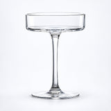 Empty 130 ml shallow coupe glass.