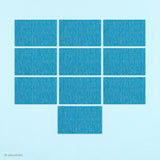 Blue woven vinyl placemats, 10-piece set, 30 by 45 cm each.