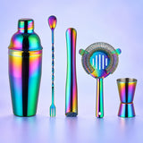 Blue Green Rainbow Bar Set Of 5 cocktail bar tool variant studio image