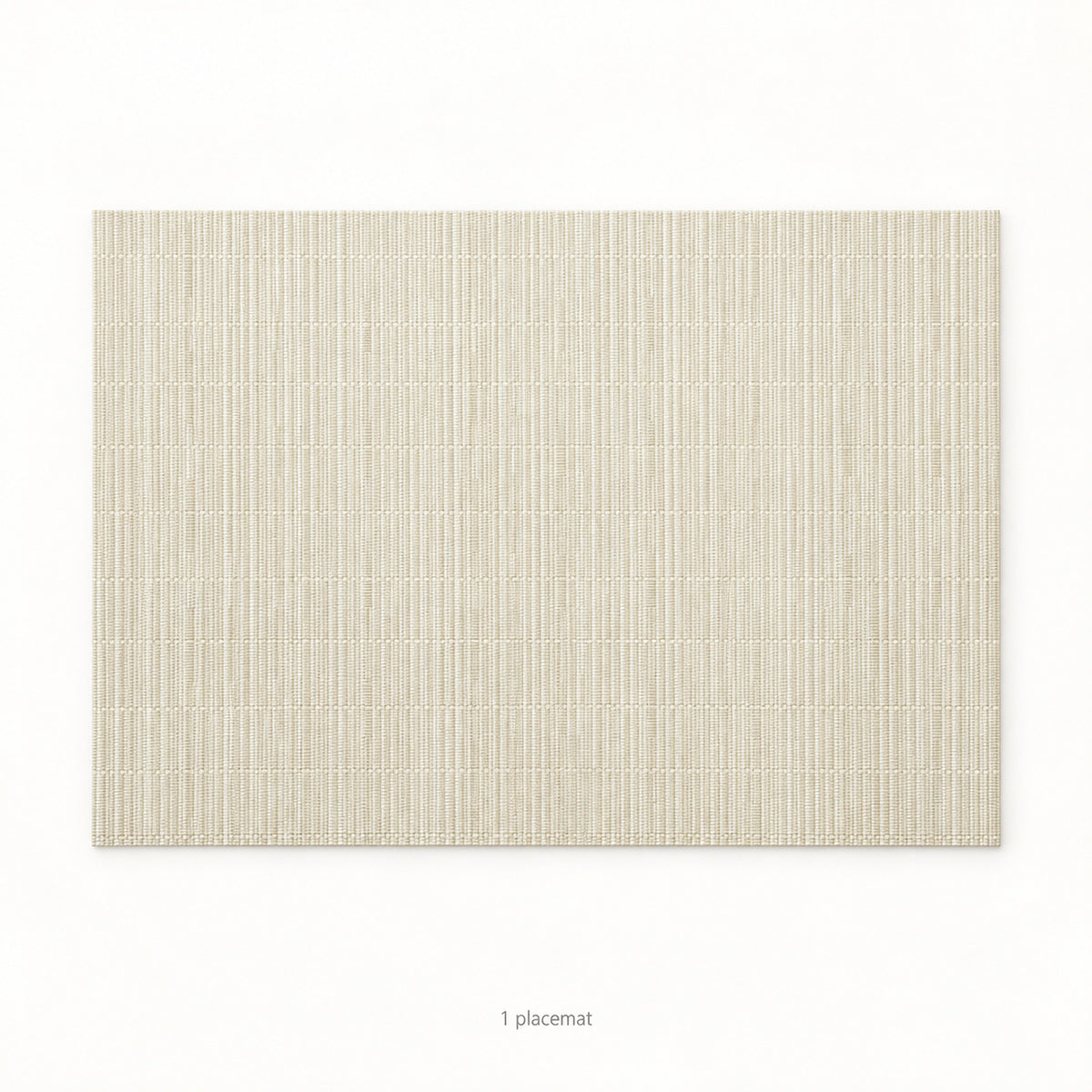 Cream woven vinyl placemat, one piece, 30 by 45 cm each.
