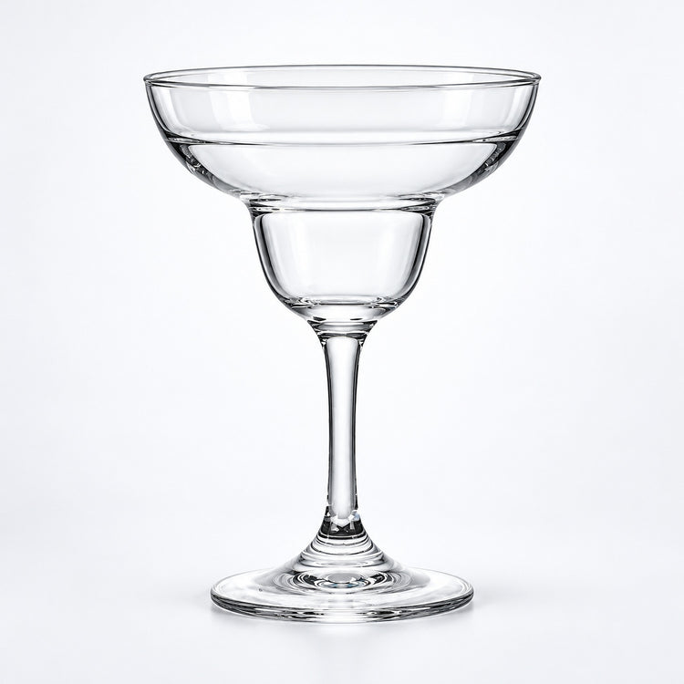 Empty 190 ml stepped-bowl margarita glass.