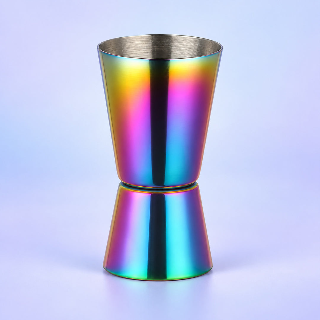 Blue Green Rainbow Jigger 1 Piece cocktail bar tool variant studio image