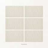Cream woven vinyl placemats, 6-piece set, 30 by 45 cm each.