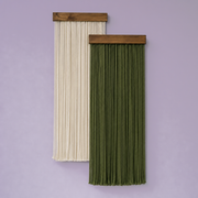 Dip Dyed Wall Hanging, Set of 2 Staggered Panels - Cream & Charcoal, set of 2