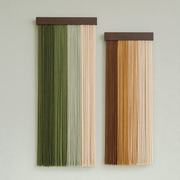 Dip Dyed Wall Hanging, Set of 2 Staggered Panels - Olive & Cream, set of 2