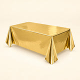 glossy gold disposable plastic table cover style.