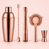 Rose Gold Bar Set Of 5 cocktail bar tool variant studio image