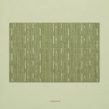 Green woven vinyl placemat, one piece, 30 by 45 cm each.