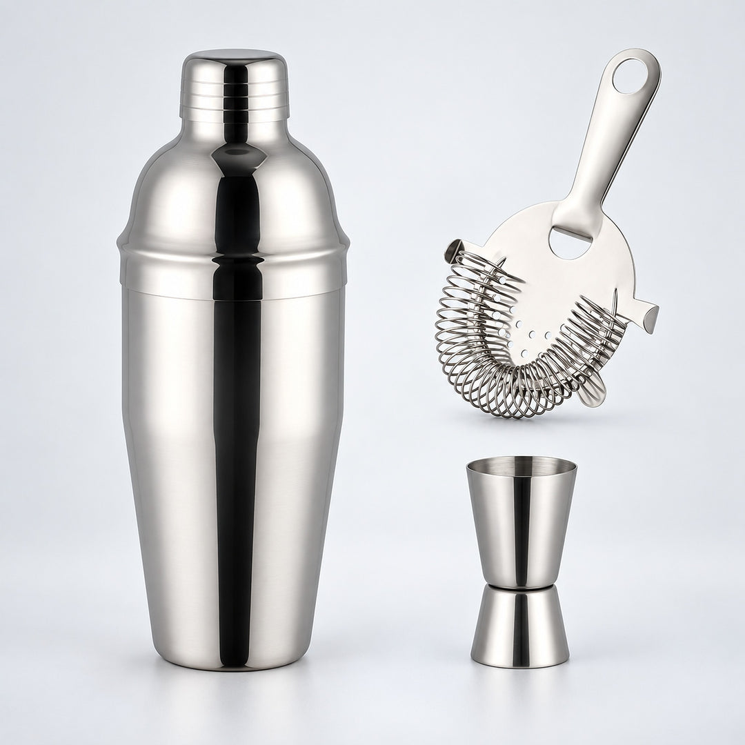 Silver Bar Set Of 3 cocktail bar tool variant studio image