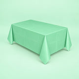 mint green disposable plastic table cover style.