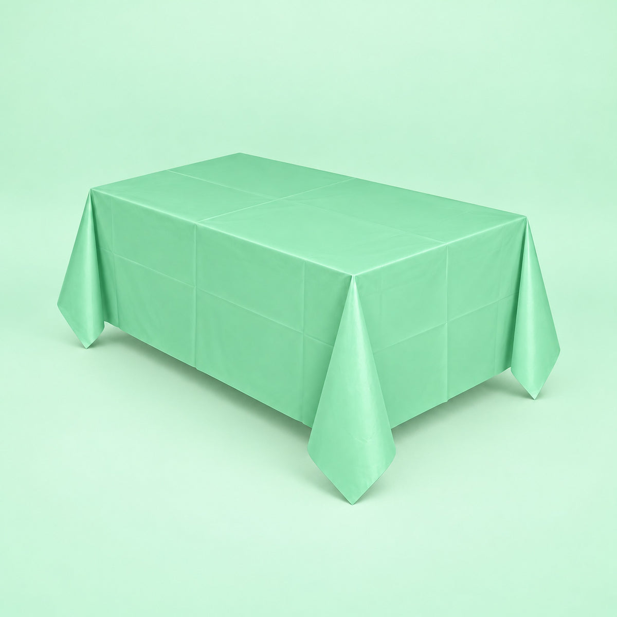 mint green disposable plastic table cover style.