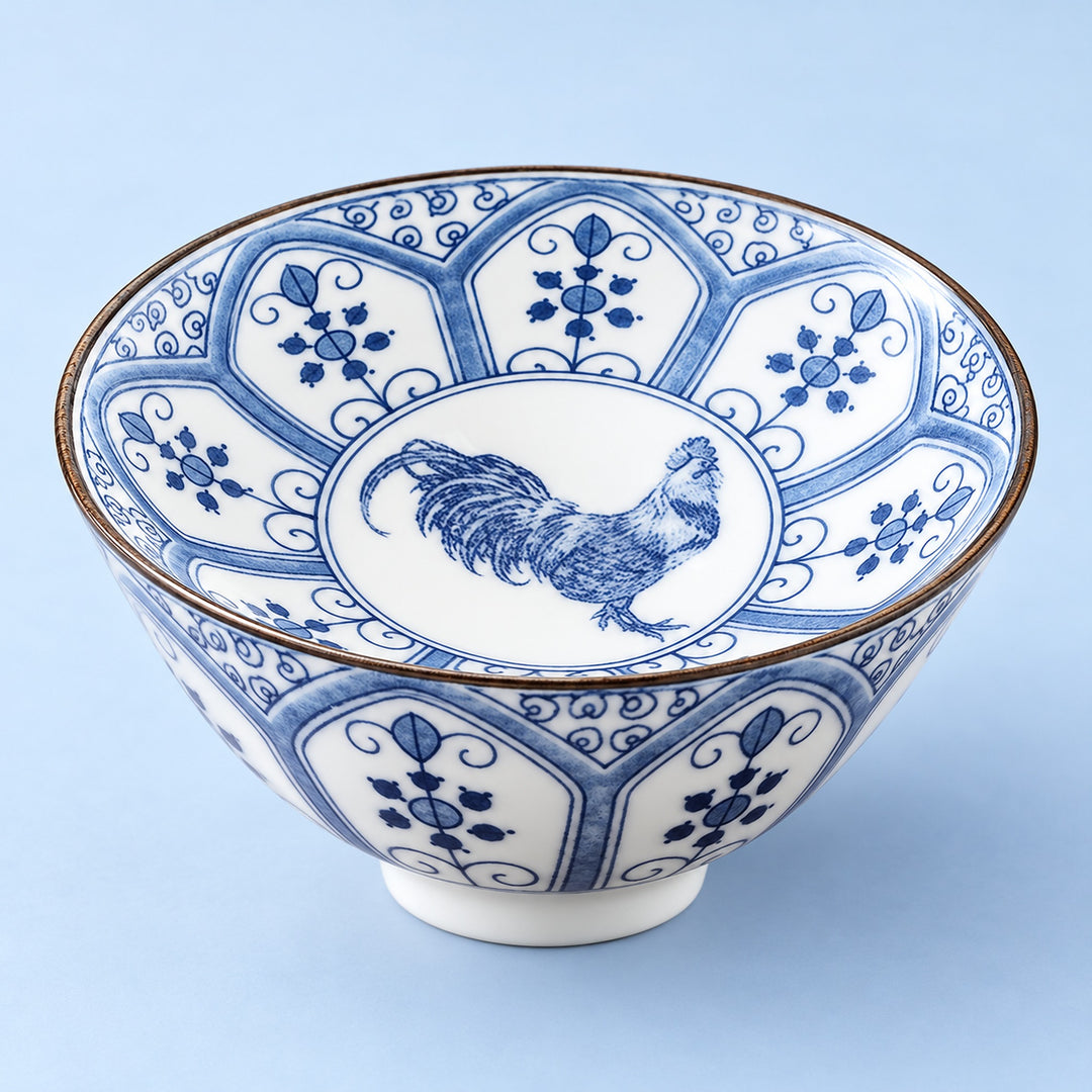 One Rooster Panels blue-and-white porcelain tea cup, 70 ml.