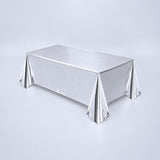 glossy silver disposable plastic table cover style.