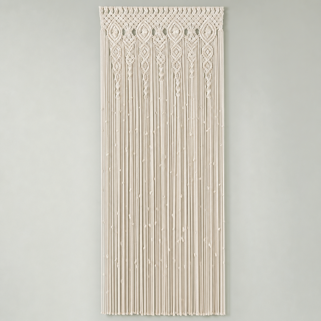 Macrame Door Curtain, 2 Patterns, 90 to 150 cm Wide - Pattern A