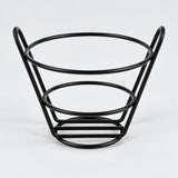 Black round wire holder with two side handles, 13.5 cm wide.