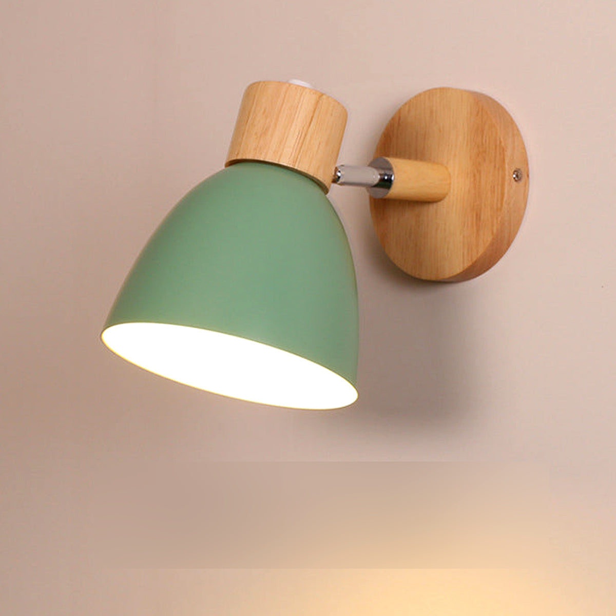 Bedside Wall Sconce, Adjustable Wood E27 Wall Light, 6 Colors - Green variant studio v2