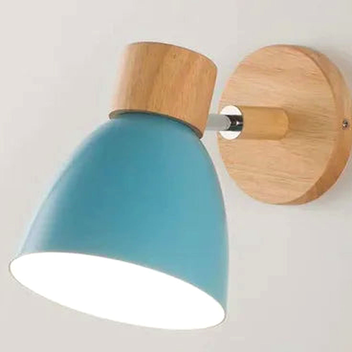 Bedside Wall Sconce, Adjustable Wood E27 Wall Light, 6 Colors - Blue variant studio v2