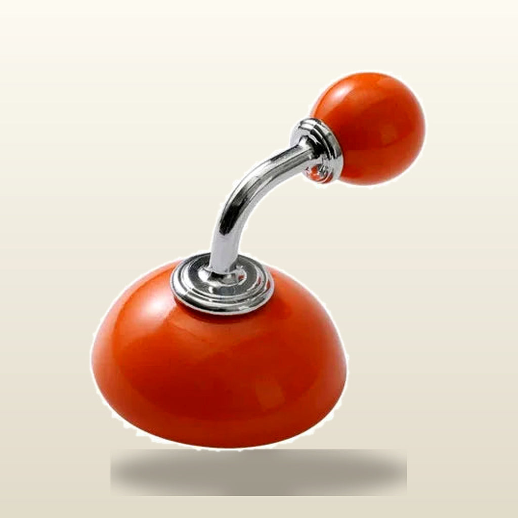 Adhesive Hooks, Ceramic Wall Hooks For Kitchen, Bath And Towels - Orange variant studio v2