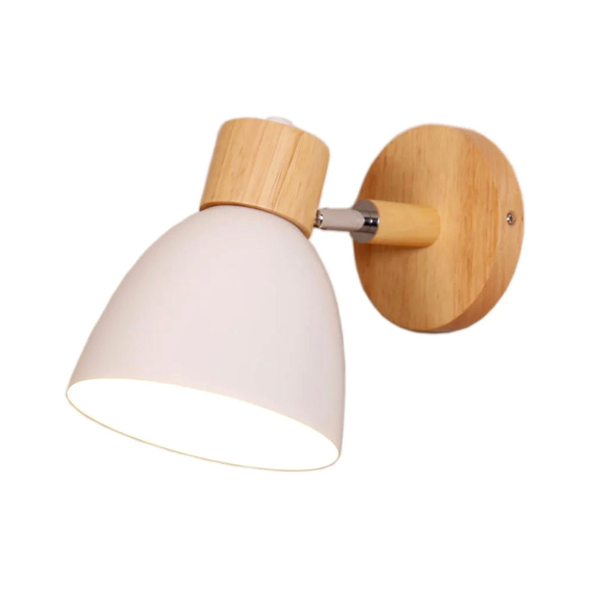 Bedside Wall Sconce, Adjustable Wood E27 Wall Light, 6 Colors - White variant studio v2