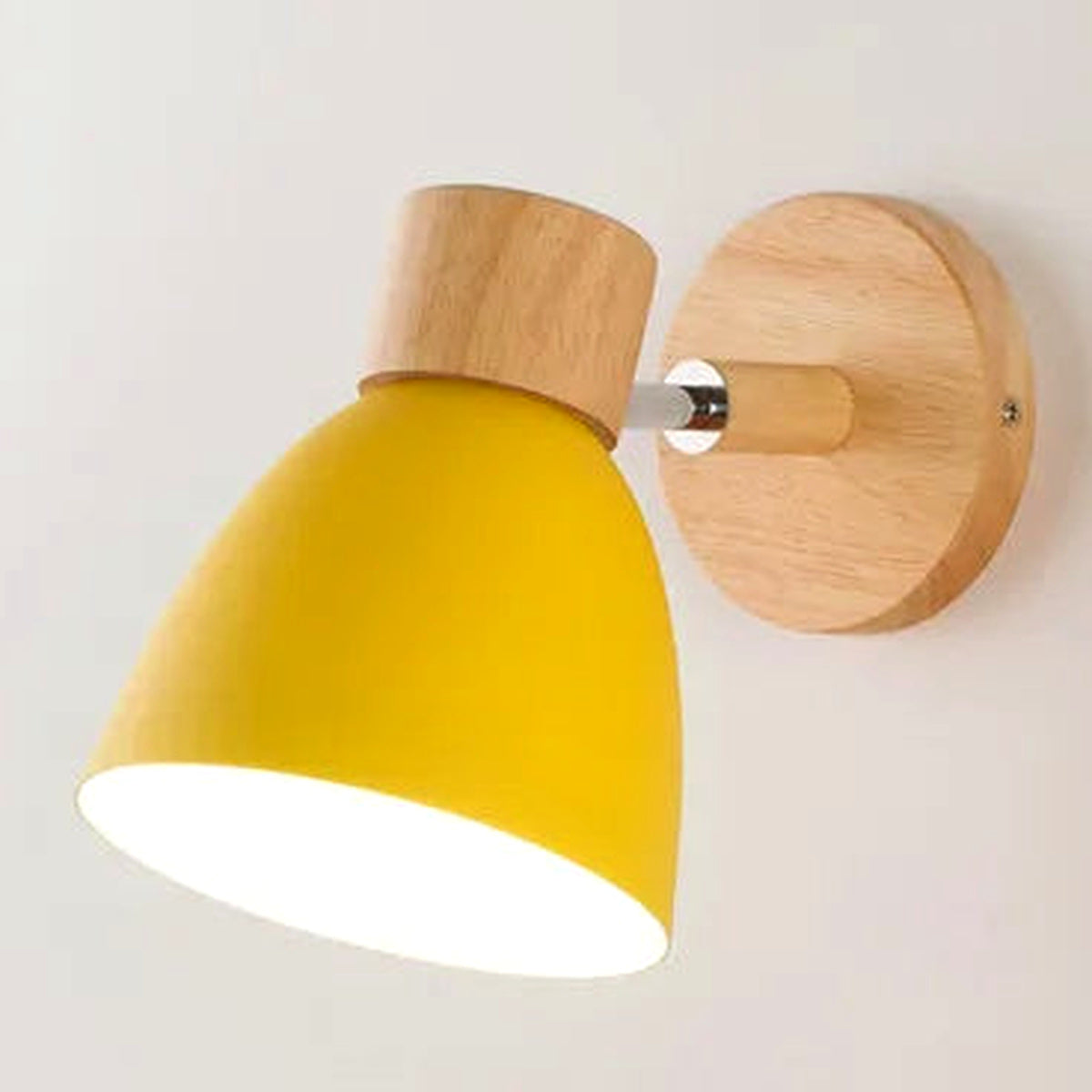Bedside Wall Sconce, Adjustable Wood E27 Wall Light, 6 Colors - Yellow variant studio v2