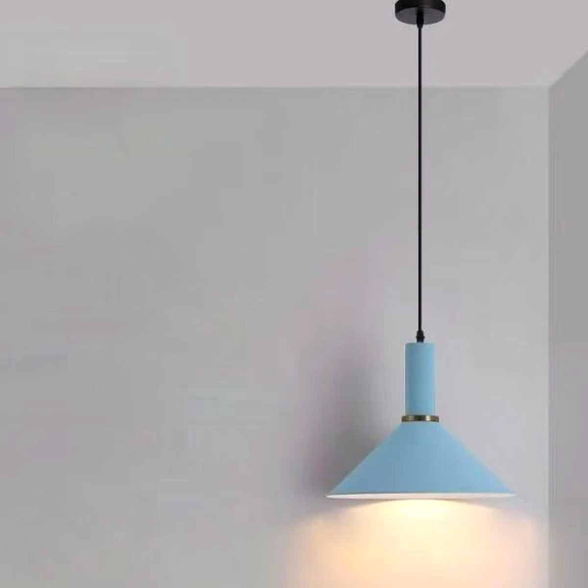Metal Pendant Light, Colorful E27 Kitchen Pendant Light Fixture - Light Blue Style 2 variant studio v2