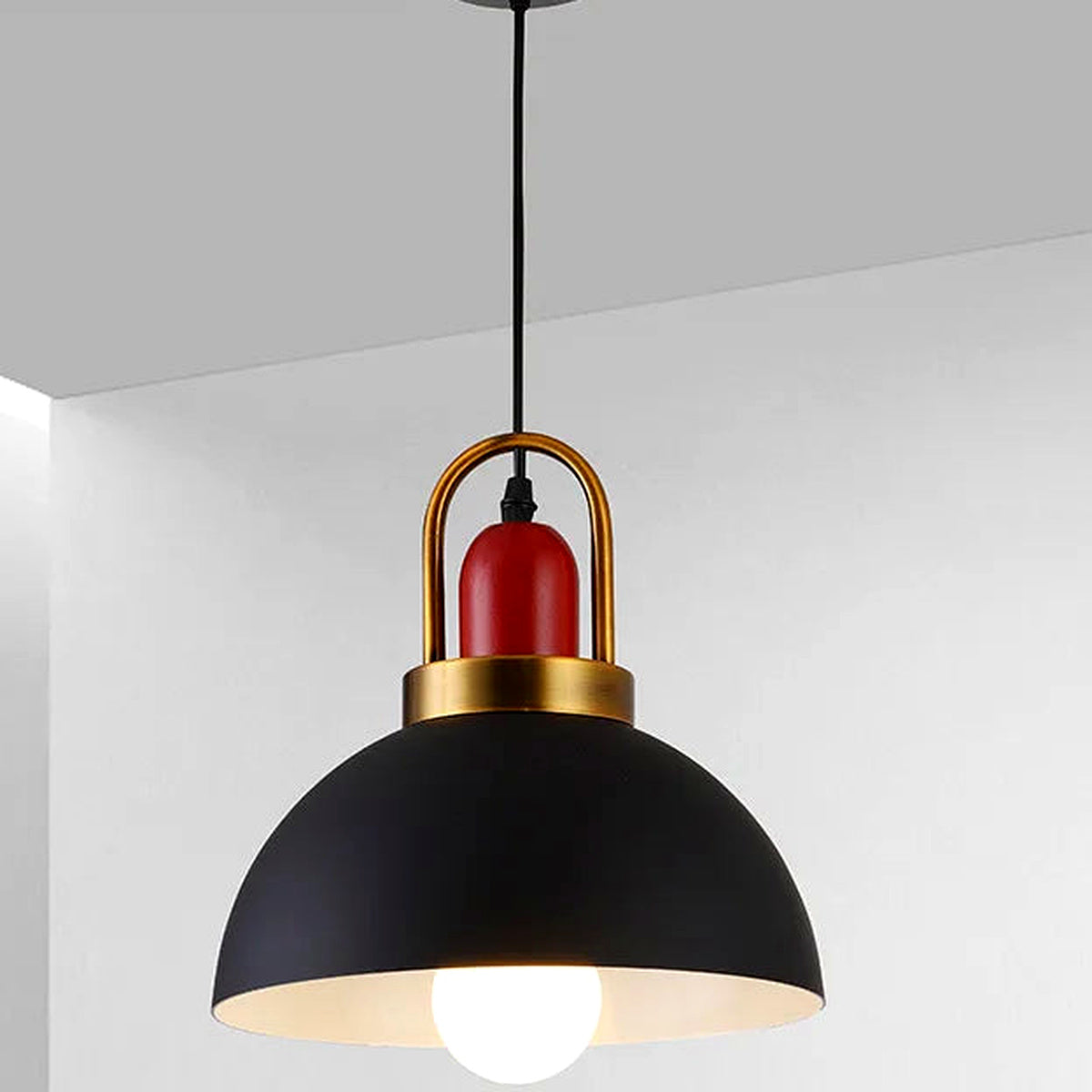 Metal Pendant Light, Colorful E27 Kitchen Pendant Light Fixture - Black Style 1 variant studio v2
