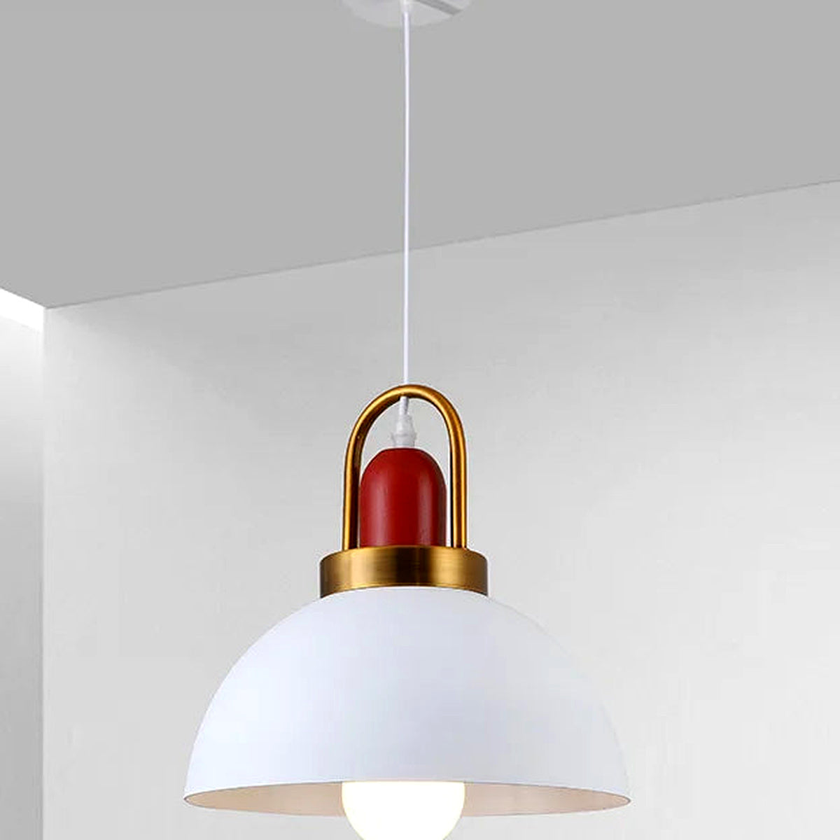 Metal Pendant Light, Colorful E27 Kitchen Pendant Light Fixture - White Style 1 variant studio v2