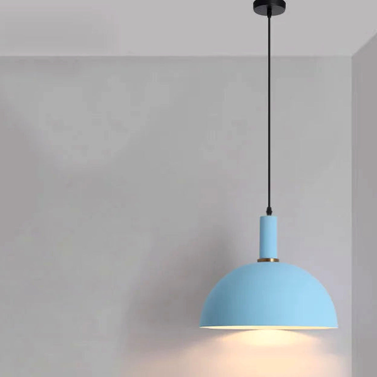 Metal Pendant Light, Colorful E27 Kitchen Pendant Light Fixture - Light Blue Style 3 variant studio v2