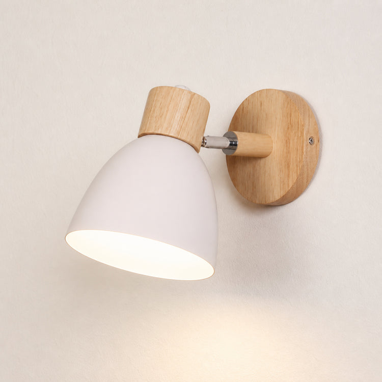 Bedside Wall Sconce, Adjustable Wood E27 Wall Light, 6 Colors - White variant studio v3 Codex