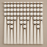 Large Woven Wall Hanging, 100 x 90 cm Sphere Grid in Cream