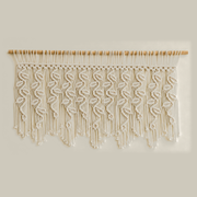 Macrame Leaf Valance, 110 x 55 cm, With or Without Rod - With connecting rod